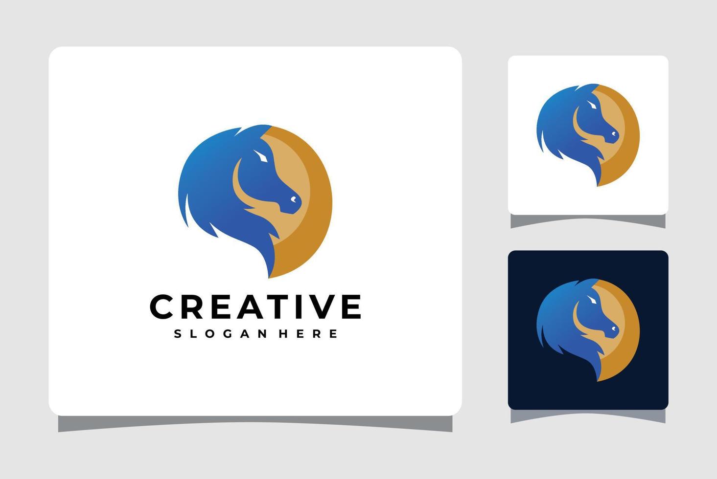 häst logotyp mall med visitkort design inspiration vektor
