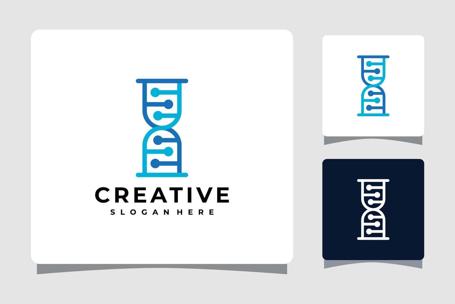 dna logotyp mall med visitkort design inspiration vektor