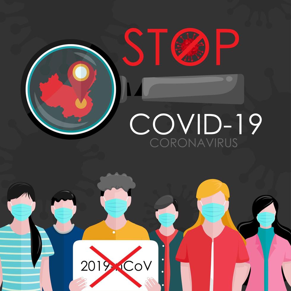 Stoppen Sie das Covid-19-Corona-Virus vektor