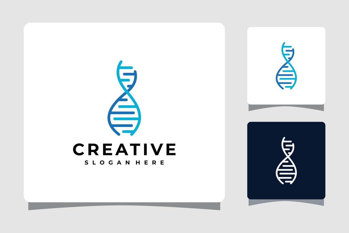 DNA-Logo-Vorlage mit Visitenkarten-Design-Inspiration vektor