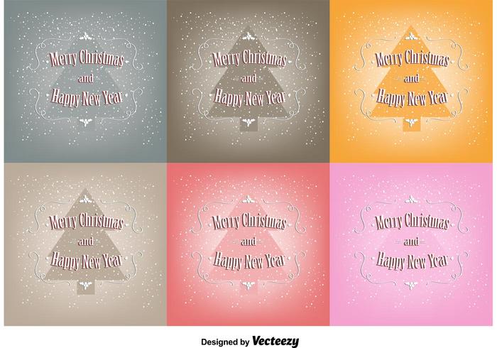 Free Vector Weihnachtskarten Sets