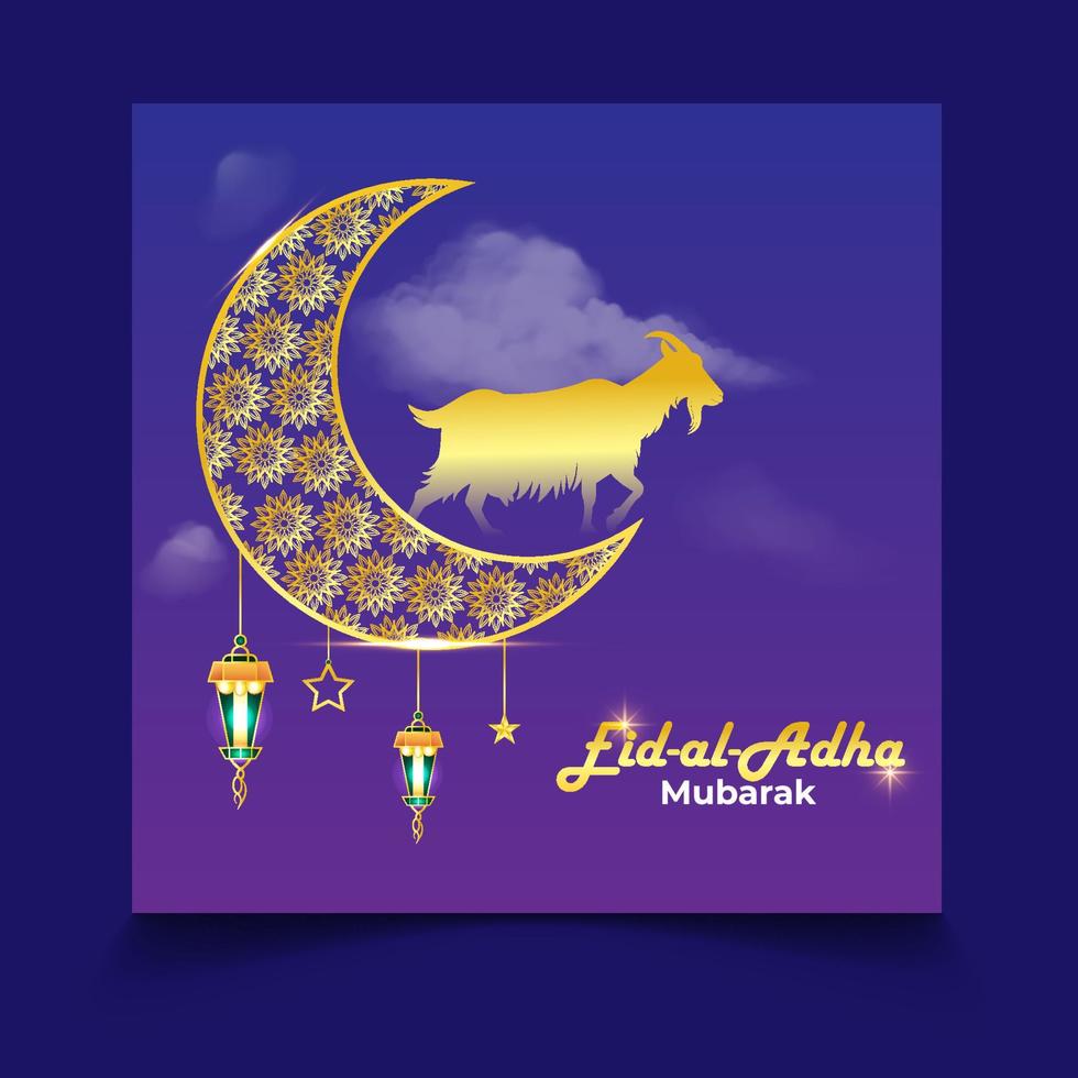 eid al adha mubarak islamisches festival social media banner vorlage vektor