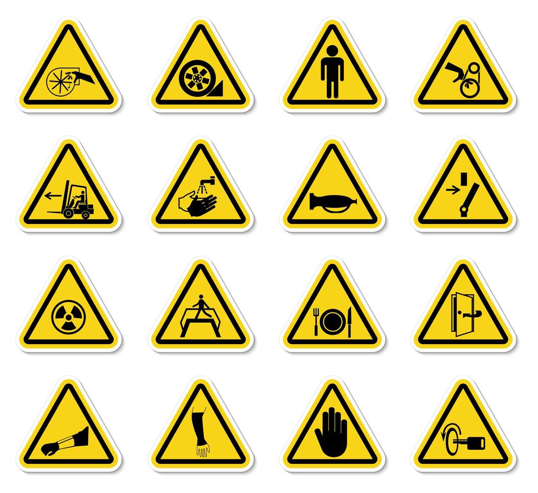 symboler för varningsrisker vektor