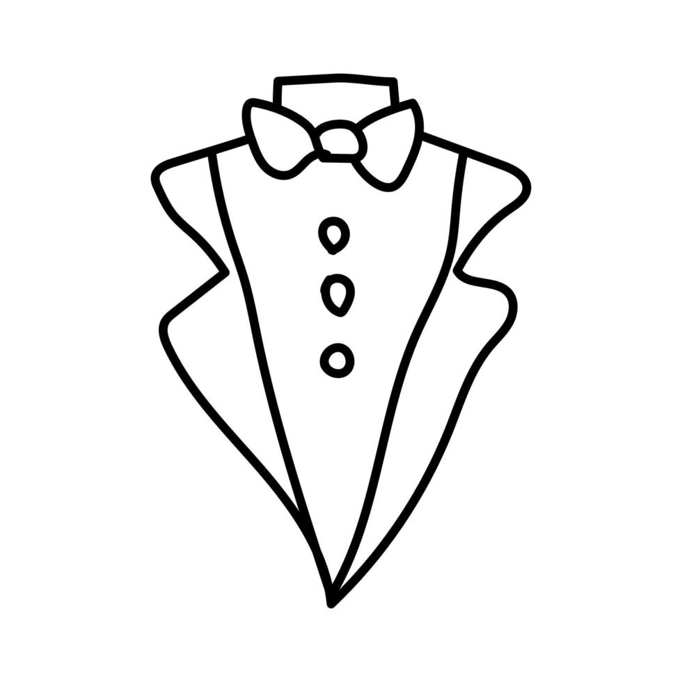 Hochzeitsanzug-Symbol isoliert auf weißem Hintergrund. Vektor-Illustration. vektor