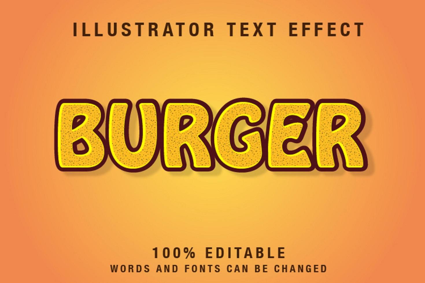 redigerbar texteffekt i gult och brunt vektor