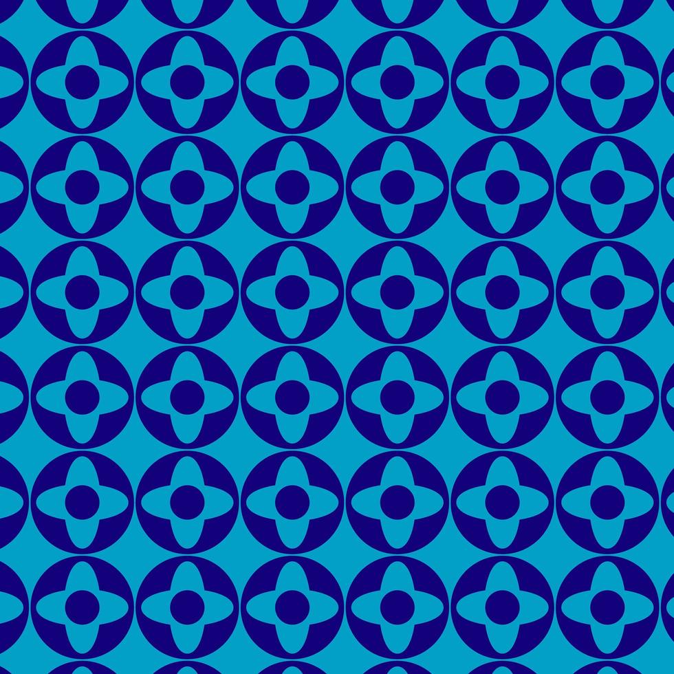 rundes sich wiederholendes einfaches blaues geometrisches Muster vektor