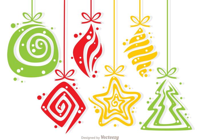 Weihnachten Swirl Dekoration Vector Pack