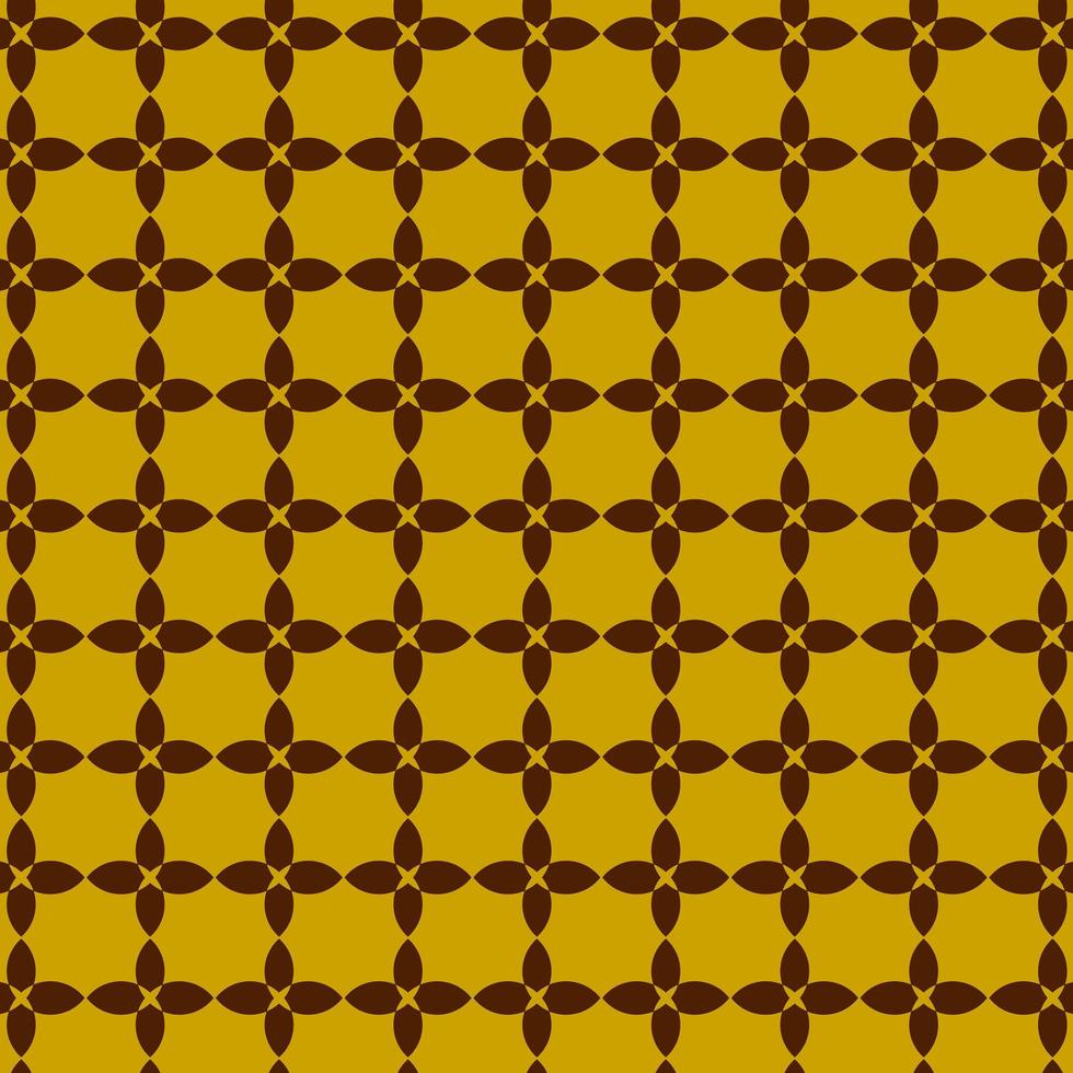 brunt och gult retro geometriskt formmönster vektor