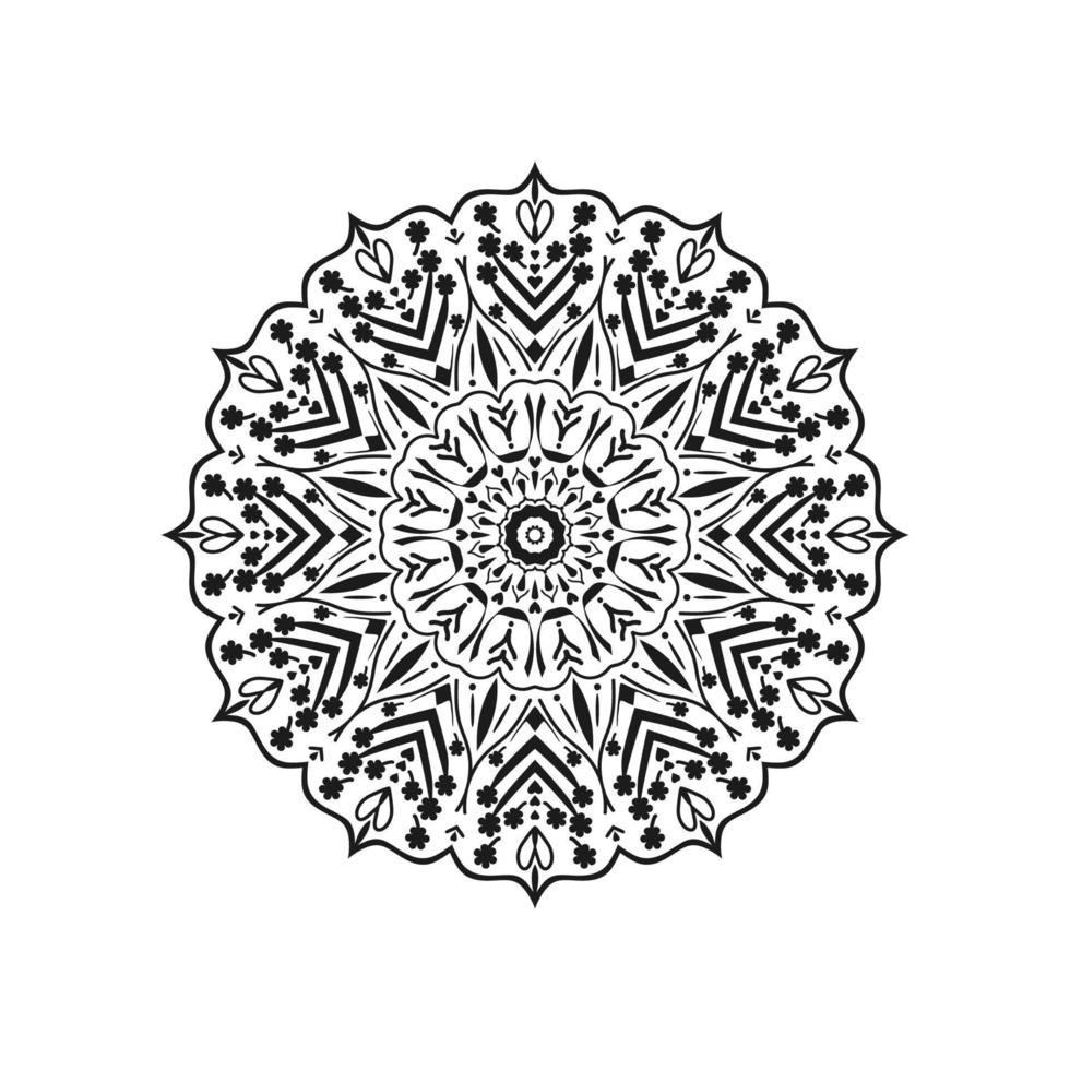 leeres und weißes dekoratives Mandaladesign Blumenhintergrunddesigneb vektor