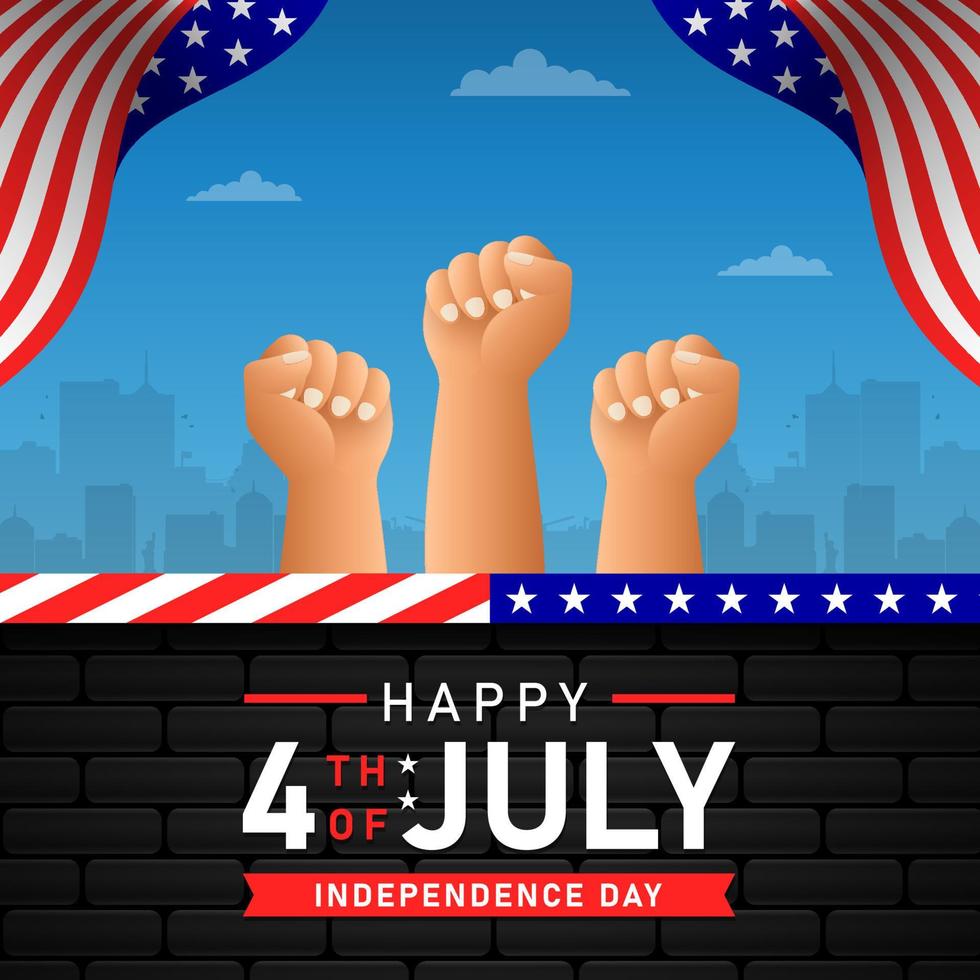 glücklicher 4. juli amerika unabhängigkeitstag hintergrund und banner vektor