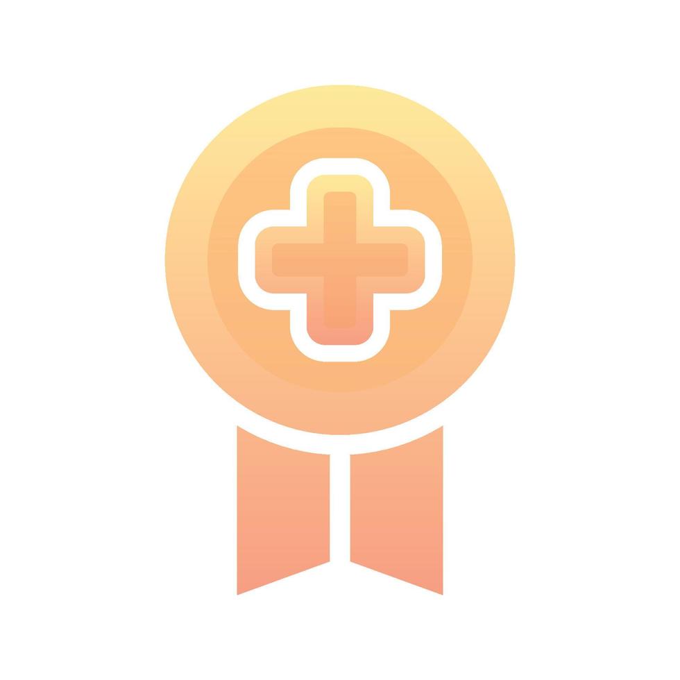 Symbol für Designvorlage für medizinisches Logo mit Farbverlauf der Medaille vektor