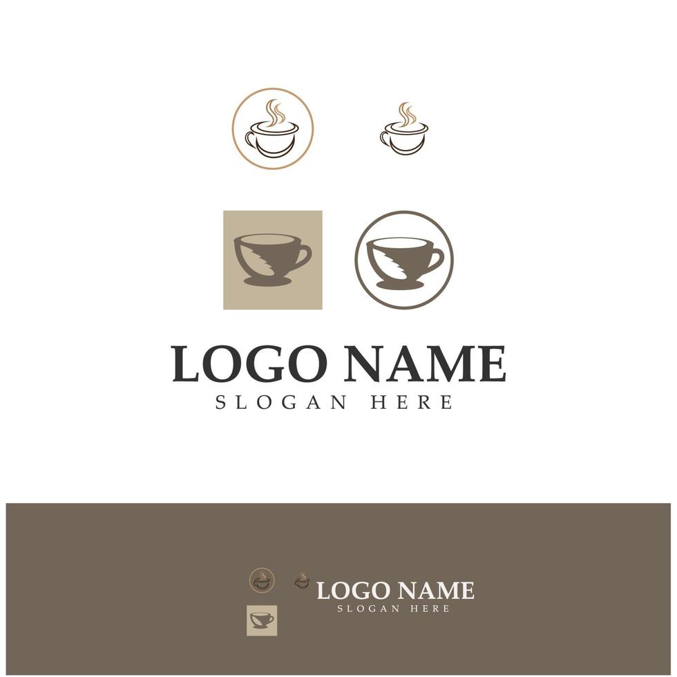 kaffekopp logotyp mall design vektor
