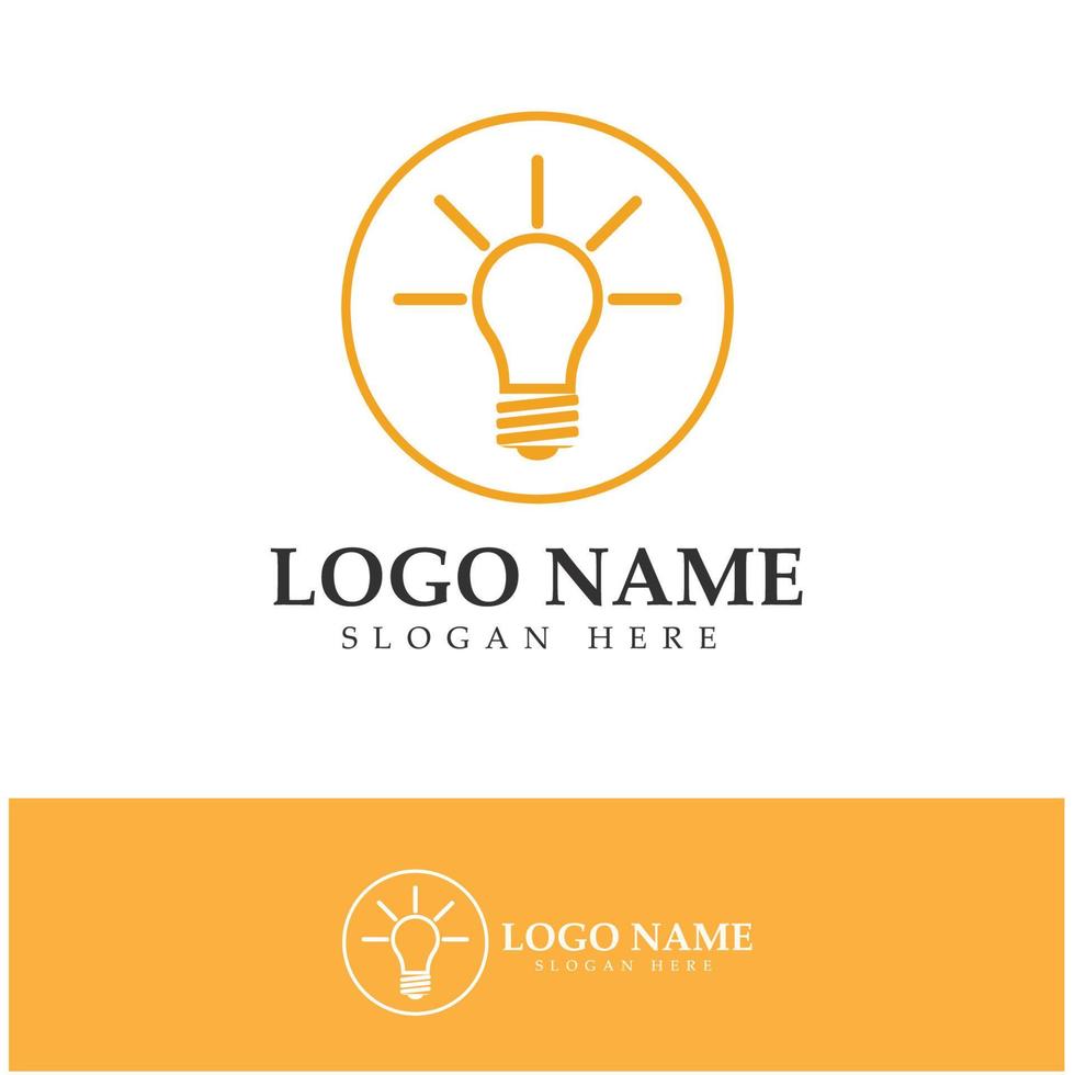 lampa glödlampa logotyp design inspiration vektor ikon mall