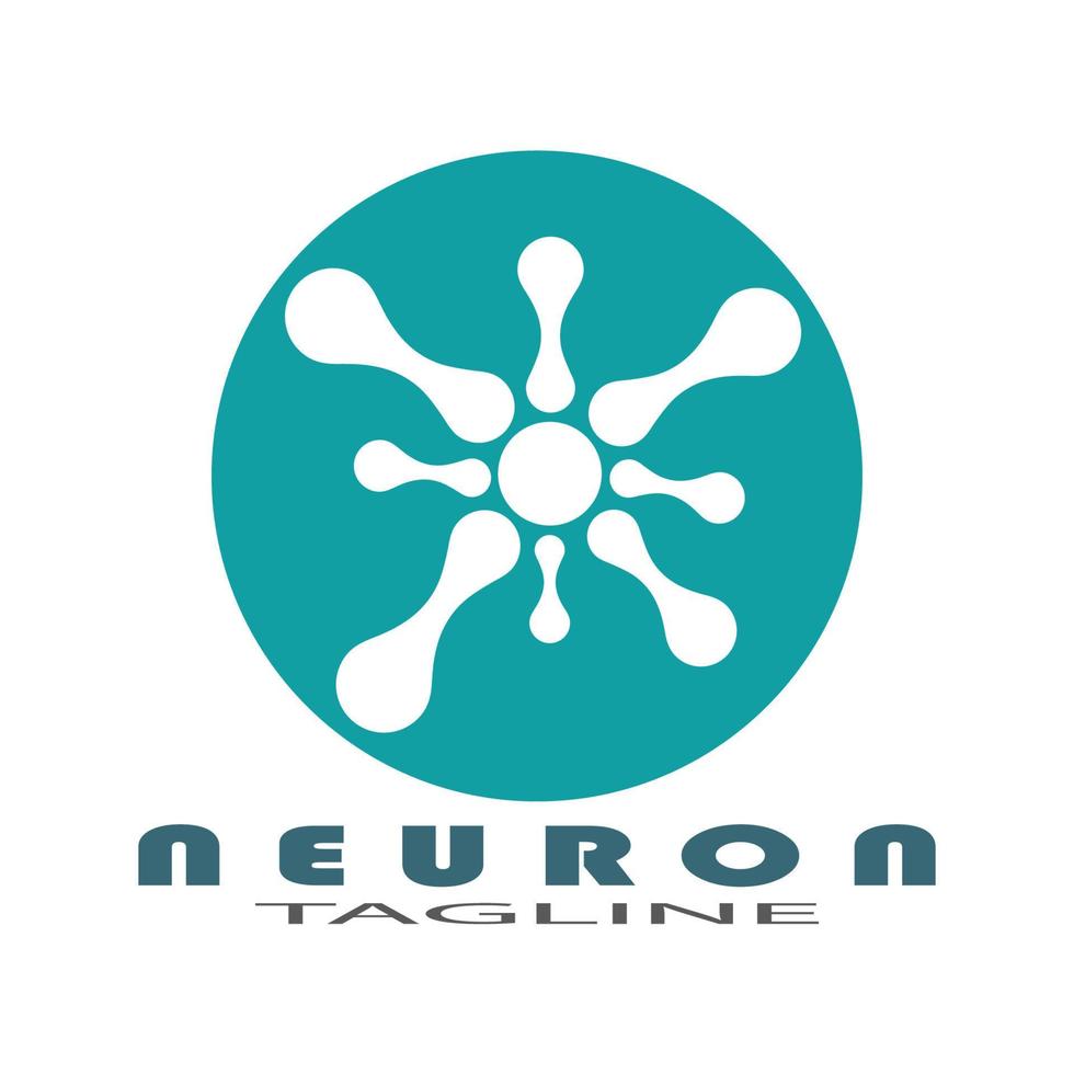 neuron logotyp eller nervcell logotyp design illustration mall ikon med vektor koncept