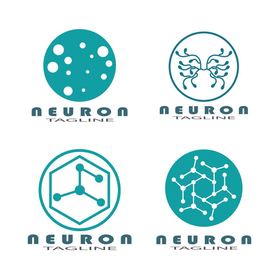 Neuron-Logo oder Nervenzellen-Logo-Design-Illustrationsvorlagen-Symbol mit Vektorkonzept vektor