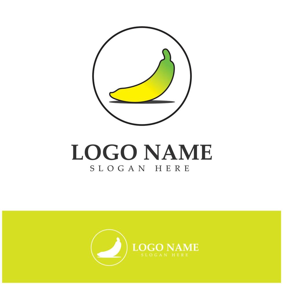 Bananen-Obst-Logo-Icon-Design-Vektor vektor