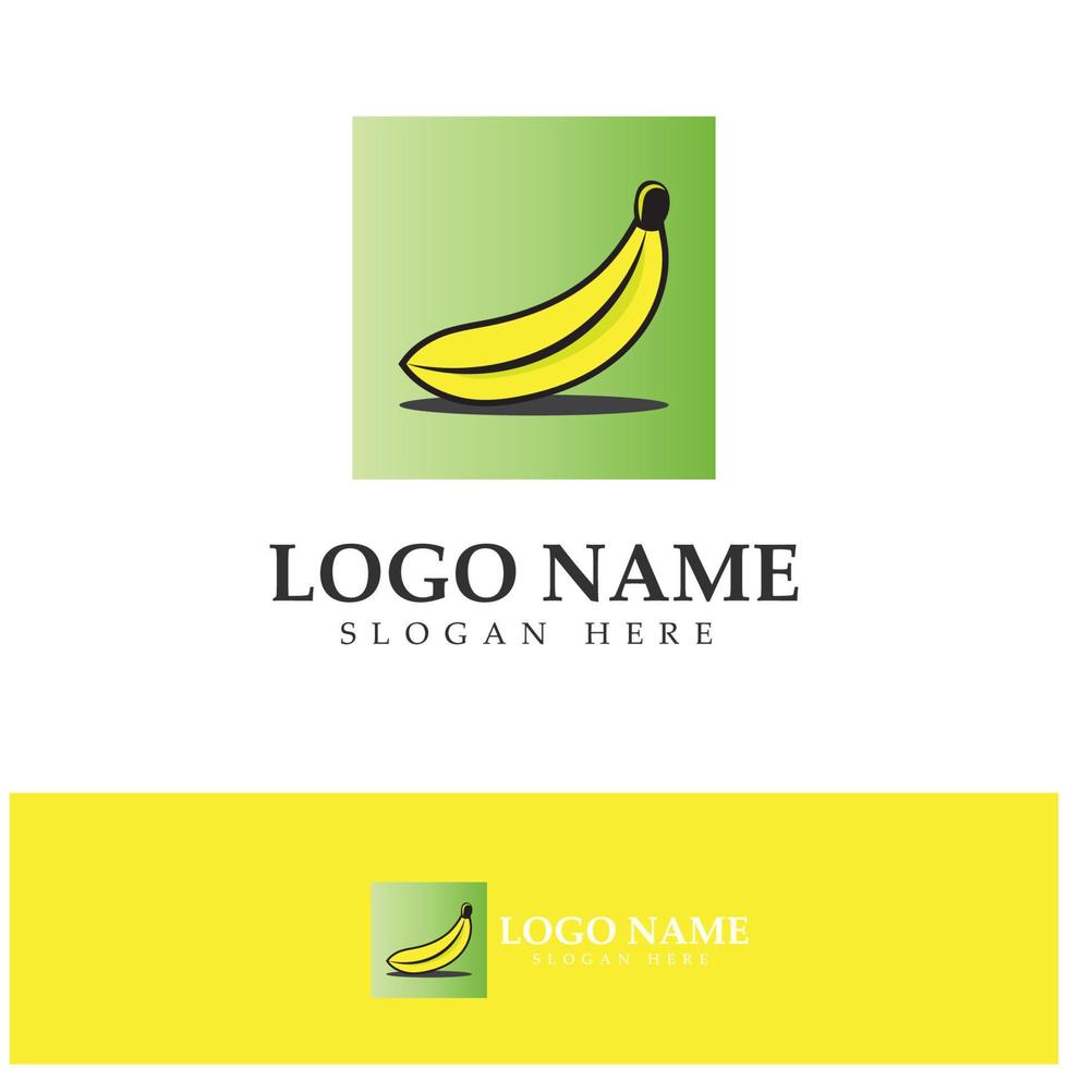 Bananen-Obst-Logo-Icon-Design-Vektor vektor