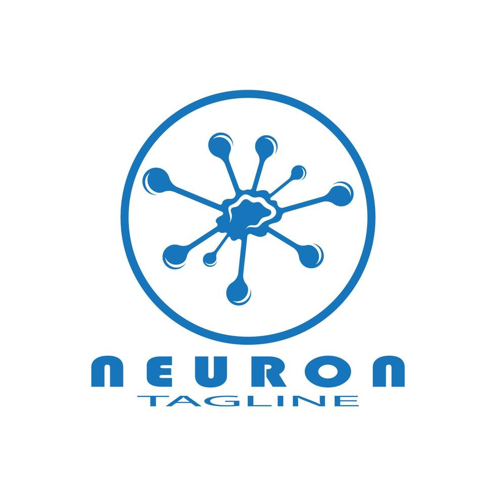 Neuron-Logo oder Nervenzellen-Logo-Design-Illustrationsvorlagen-Symbol mit Vektorkonzept vektor