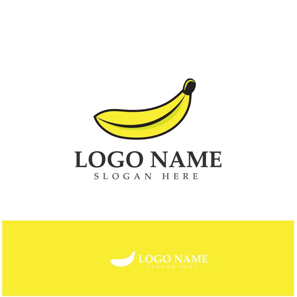 Bananen-Obst-Logo-Icon-Design-Vektor vektor