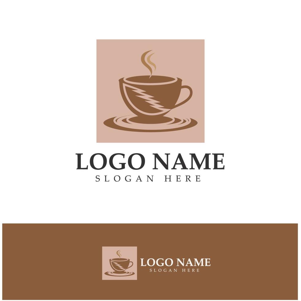 kaffekopp logotyp mall design vektor