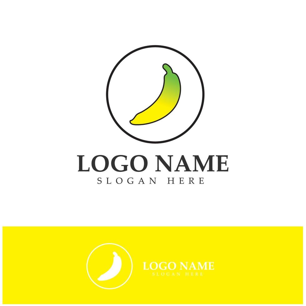 Bananen-Obst-Logo-Icon-Design-Vektor vektor