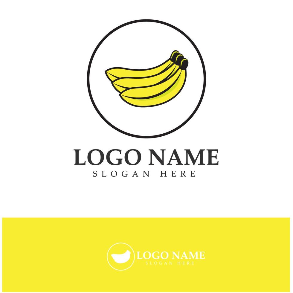 Bananen-Obst-Logo-Icon-Design-Vektor vektor