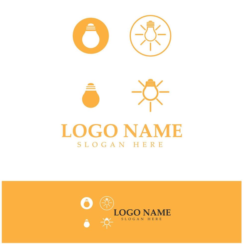 Lampe Glühbirne Logo Design Inspiration Vektor Icon Vorlage