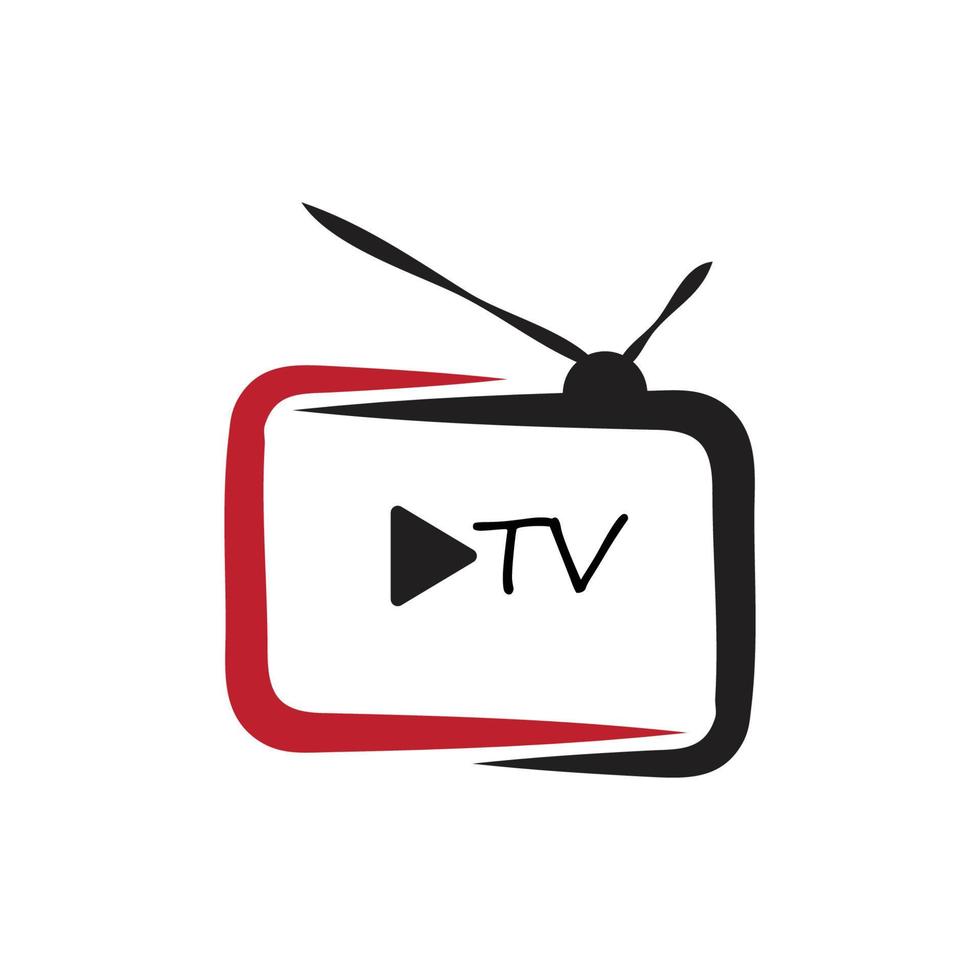 TV-logotyp design platt ikon vektor