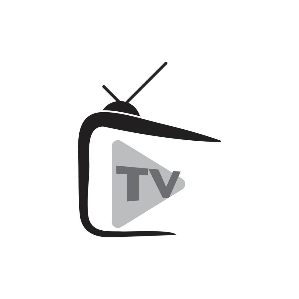 TV-logotyp design platt ikon vektor