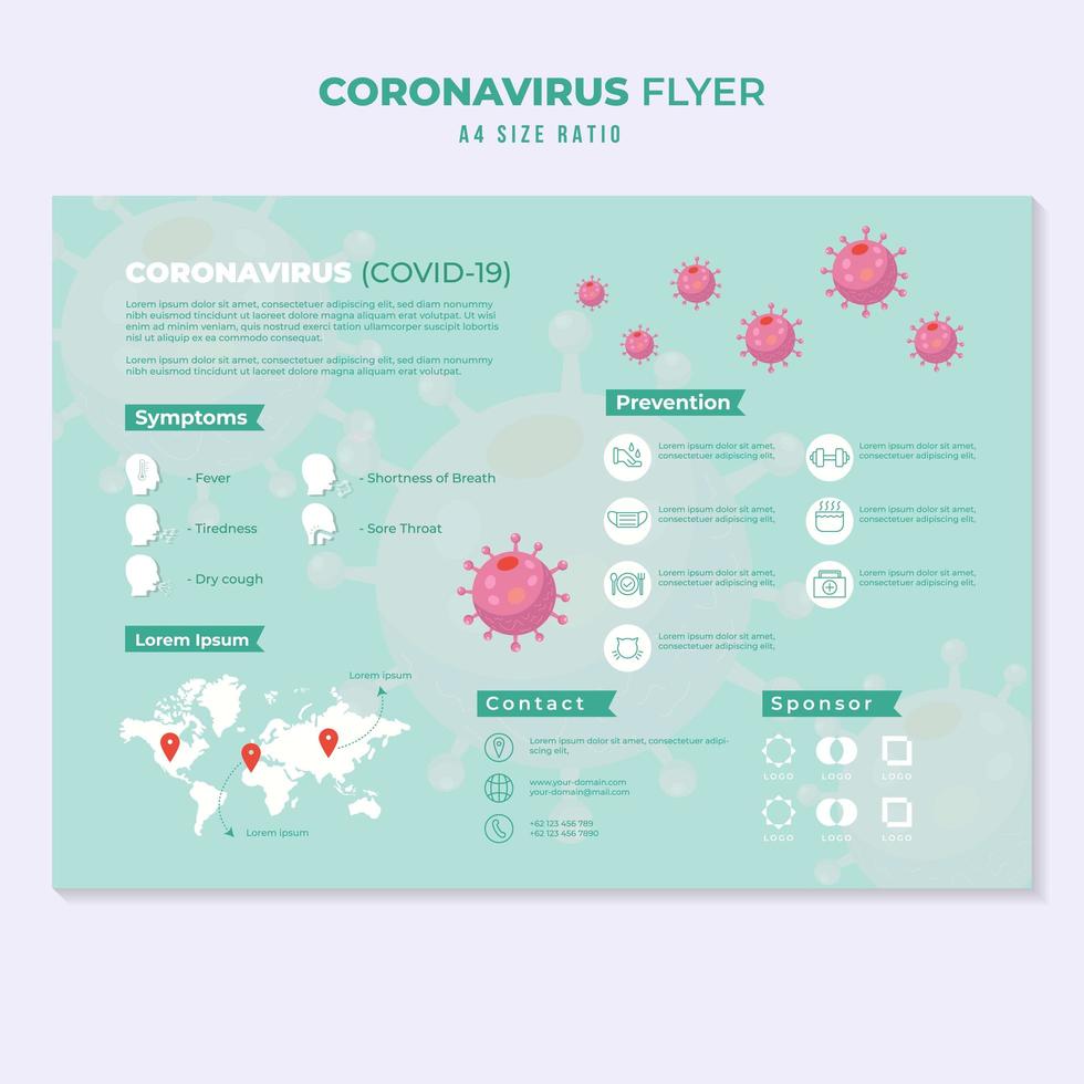 Coronavirus oder Covid-19-Infografik in grün vektor