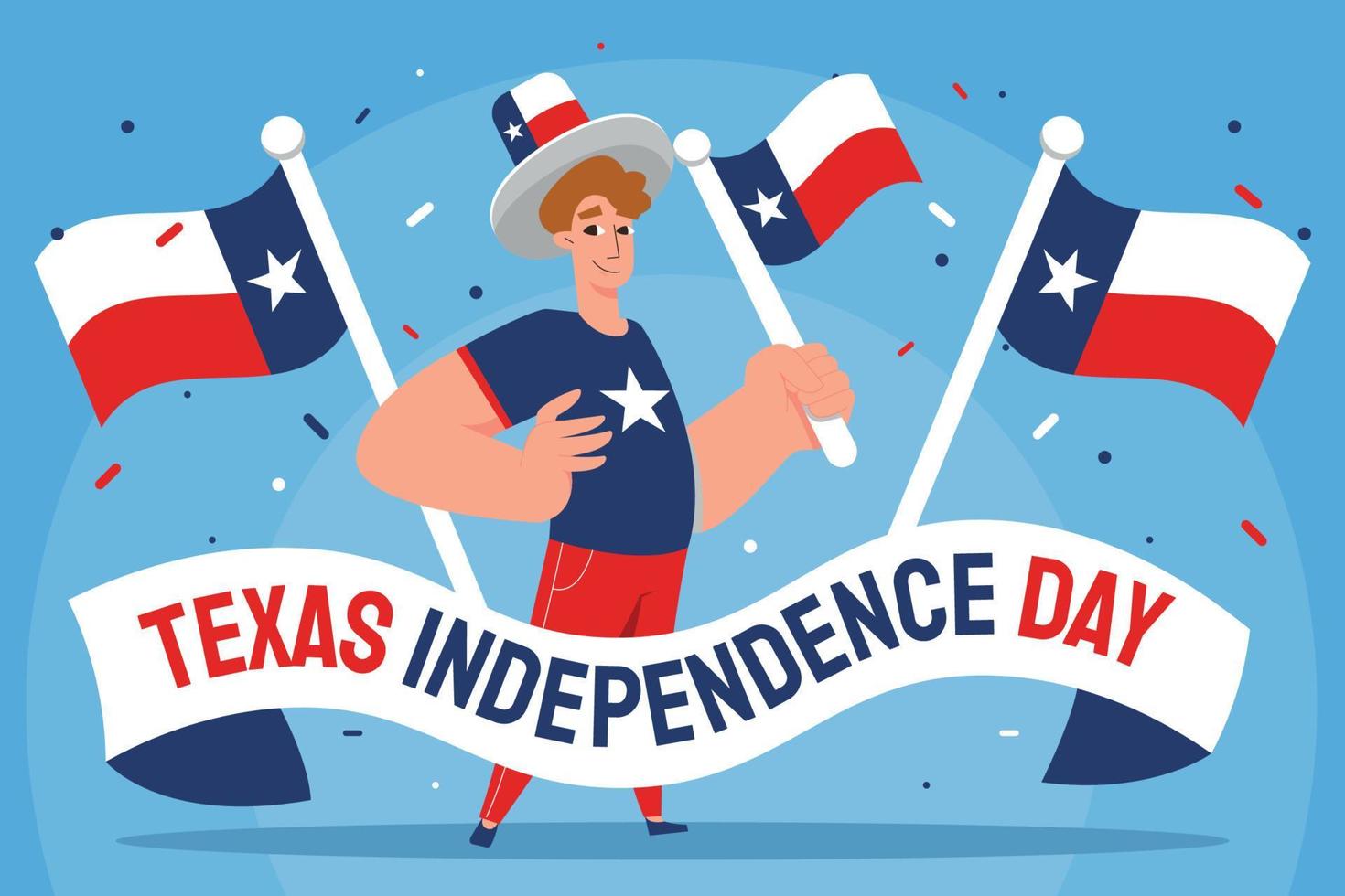 texas unabhängigkeitstag konzept flache illustration vektor