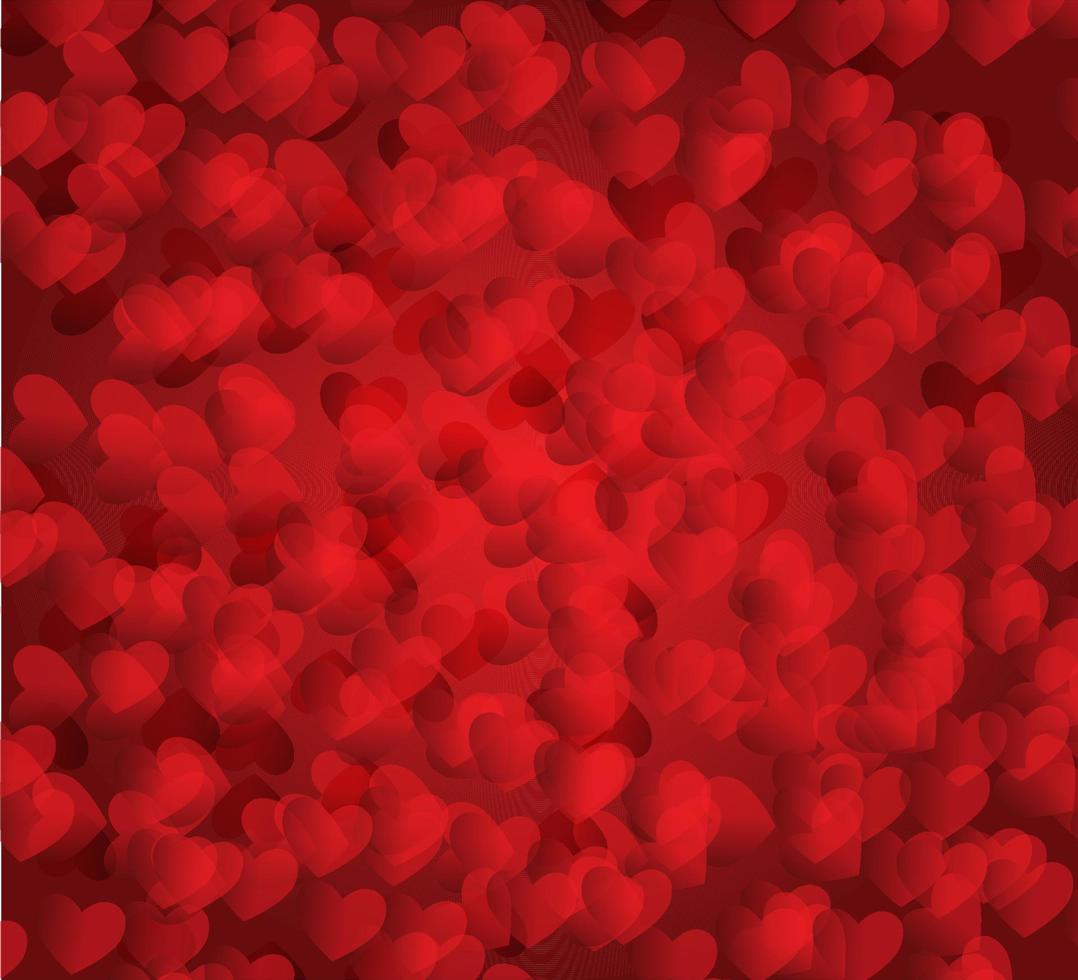 rote herzen auf rotem luxushintergrund. Vektor-Valentinstag-Hintergrund. Banner für Karten vektor