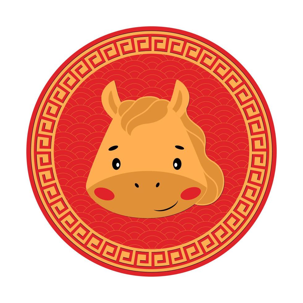 häst kinesiska stjärntecken. kinesiskt nyår djur vektor