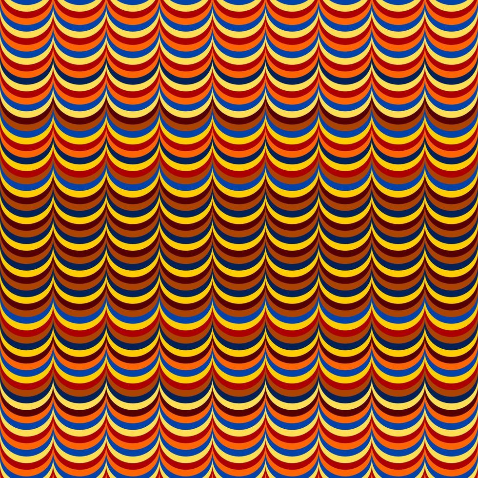 Bearbeitbarer Vektor abstrakter bunter Wellen nahtloses Muster zum Erstellen von Hintergrund