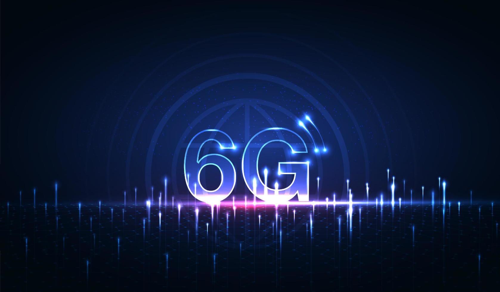 6g-Technologiekonzept. Hintergrund des modernen Netzwerkverbindungskonzepts. globales verbindungs- und internetnetzwerkkonzept, netzwerke der neuen generation. Vektordesign vektor