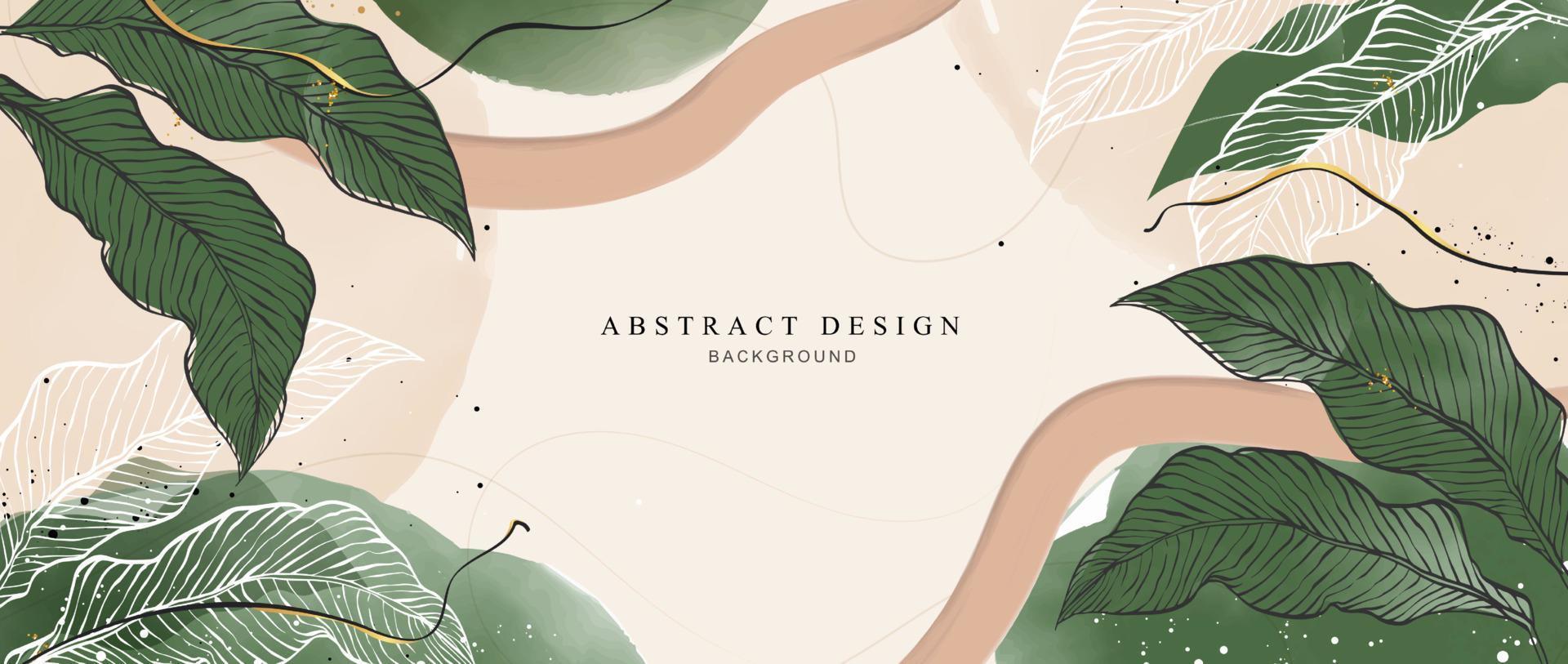 abstrakt konst bakgrund kreativ. löv och botanisk linjekonst tapeter. borste stil. målning för vykort, väggdekor, tryck, kort, tapeter, bakgrund. vektor design