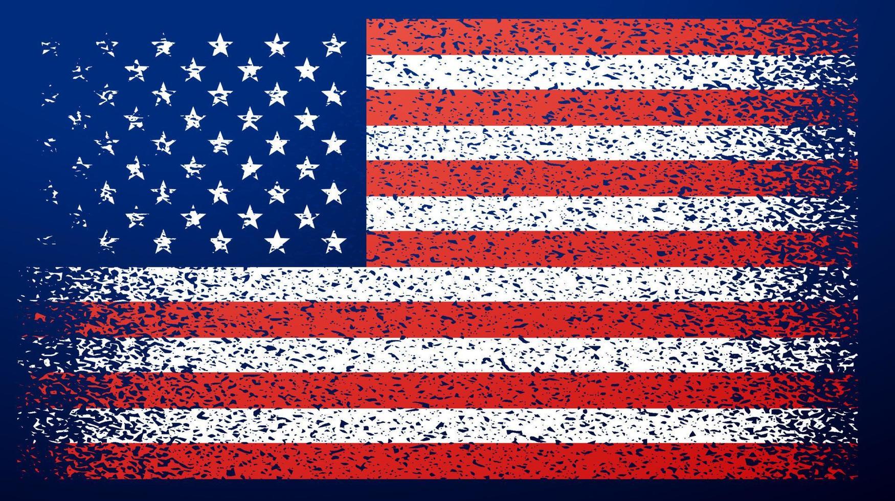 amerikanische flagge mit grunge-effekt vektor