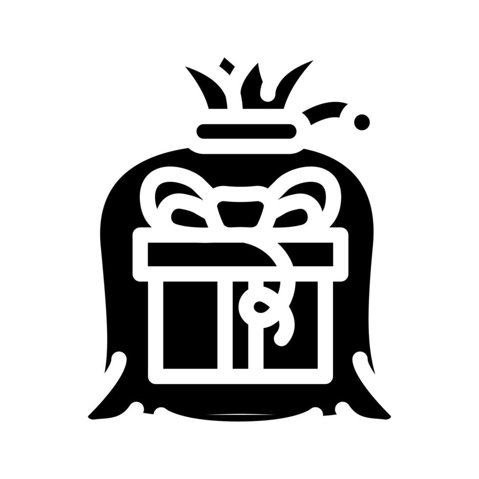 Tasche Geschenk Glyphe Symbol Vektor Illustration