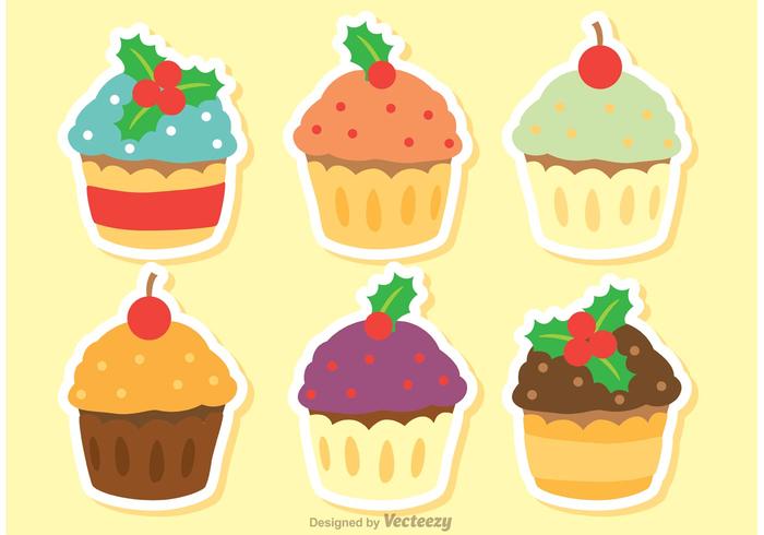 Christmas Cupcake Vector Pack