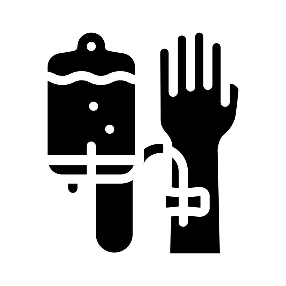 Glyph-Symbol-Vektorillustration für die Behandlung mit medizinischer Pipette vektor