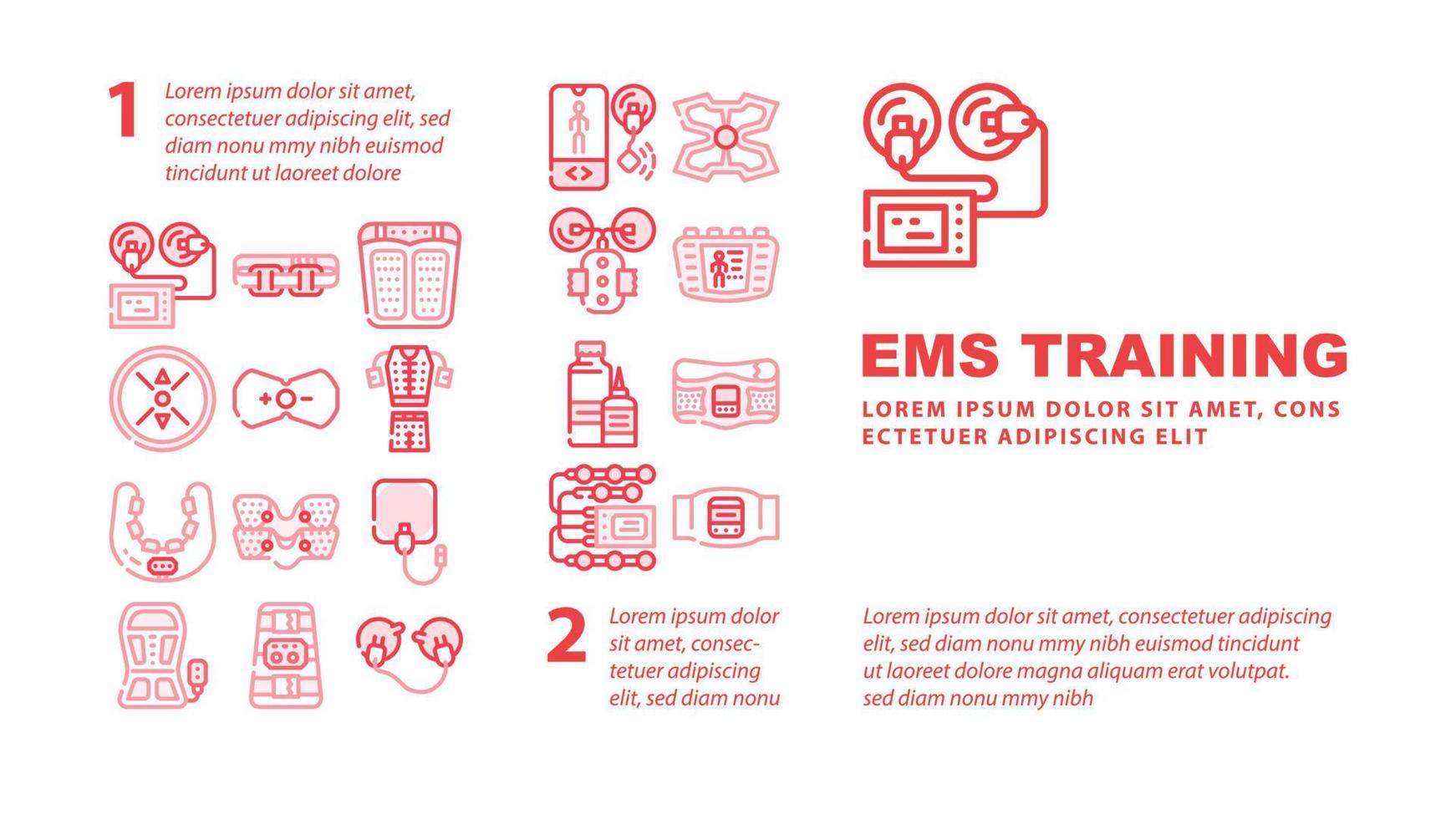 ems träningsenhet landningshuvud vektor