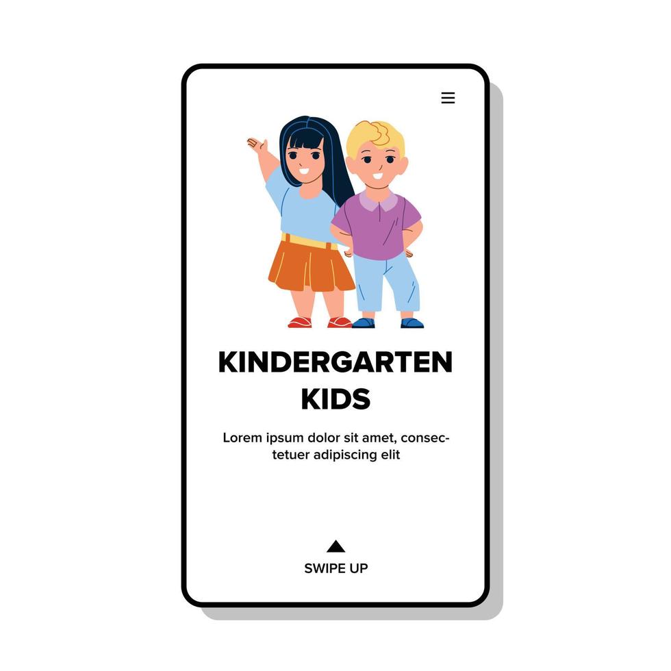 kindergartenkinder, die zusammengehörigkeitsvektor genießen vektor