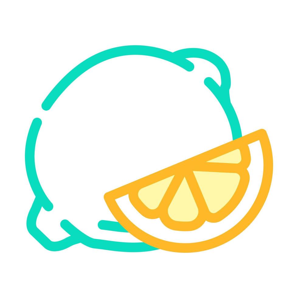 Zitrone Zitrusfarbe Symbol Vektor Illustration flach