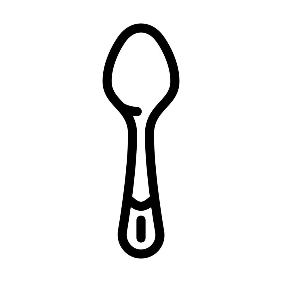 Teelöffel Küchenutensilien Symbol Leitung Vektor Illustration