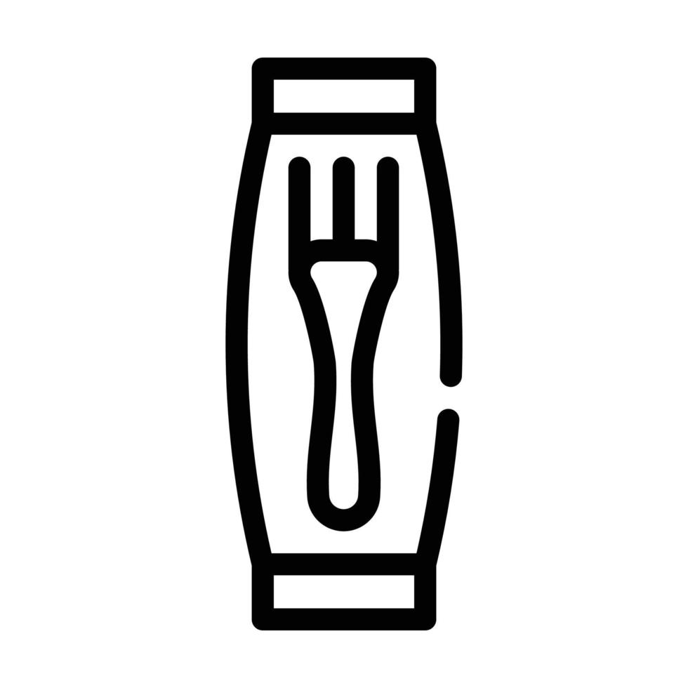 bestick gaffel i pack linje ikon vektor illustration