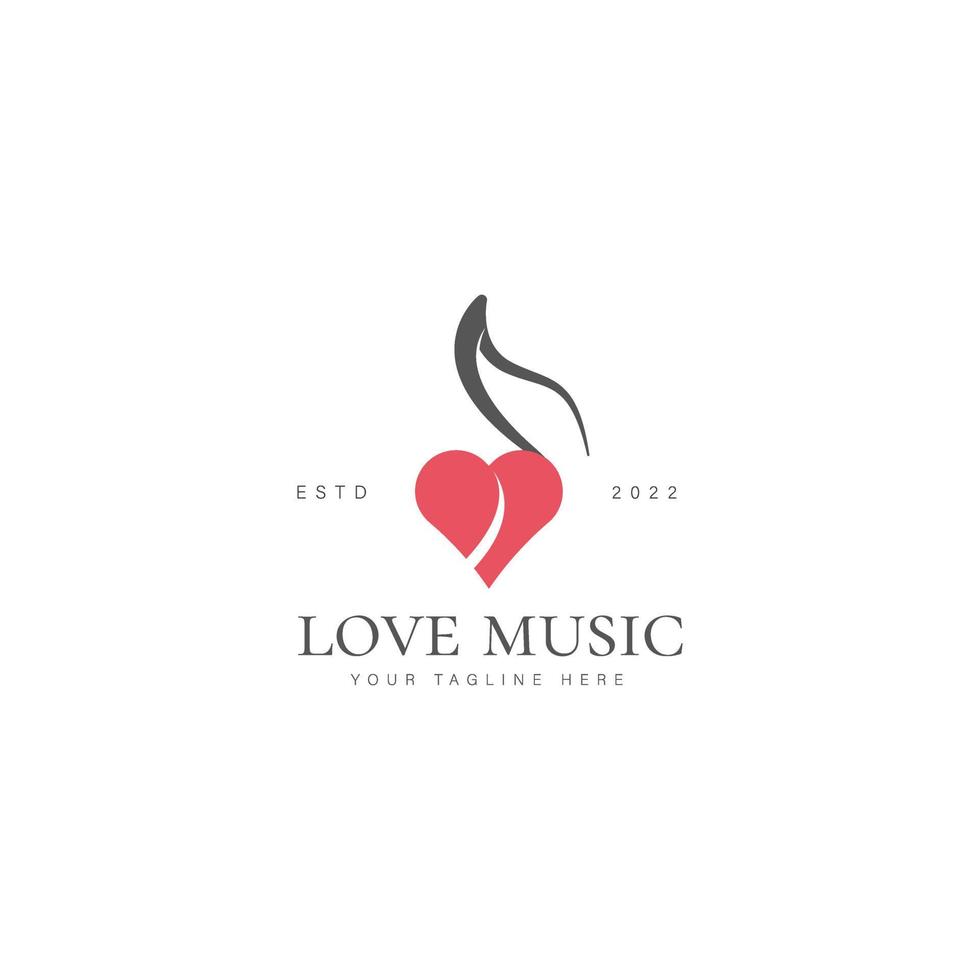 liebe musik logo design icon illustration vektor