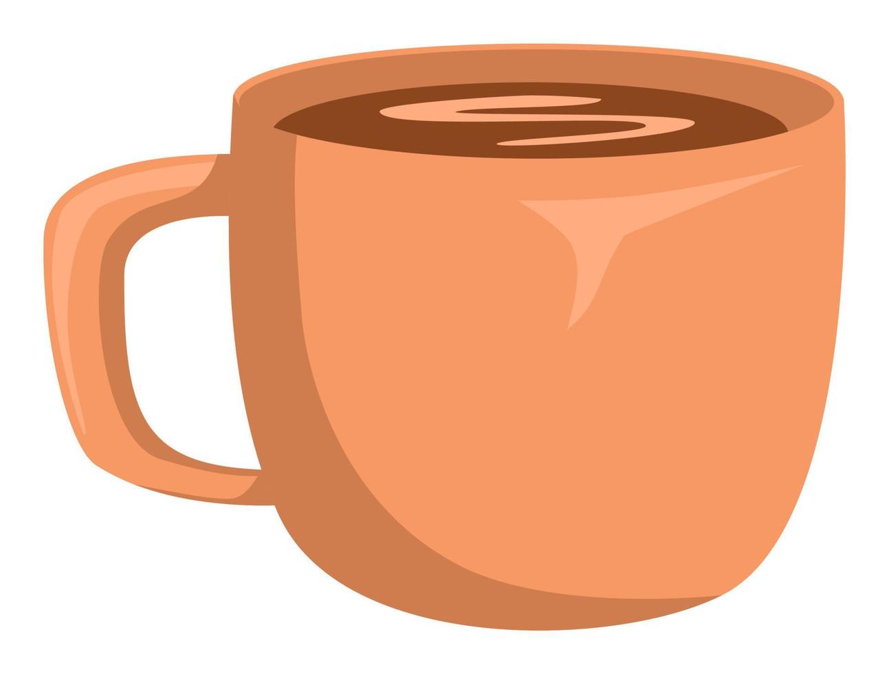 Tasse Kaffee mit Schaum isoliert. Kaffeetasse-Vektor-Illustration vektor