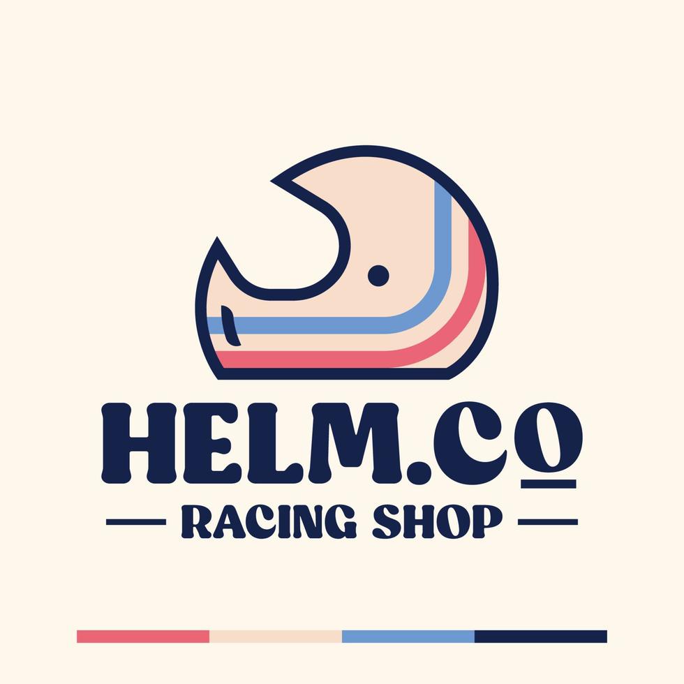 minimalistisches Retro-Helm-Logo-Design vektor