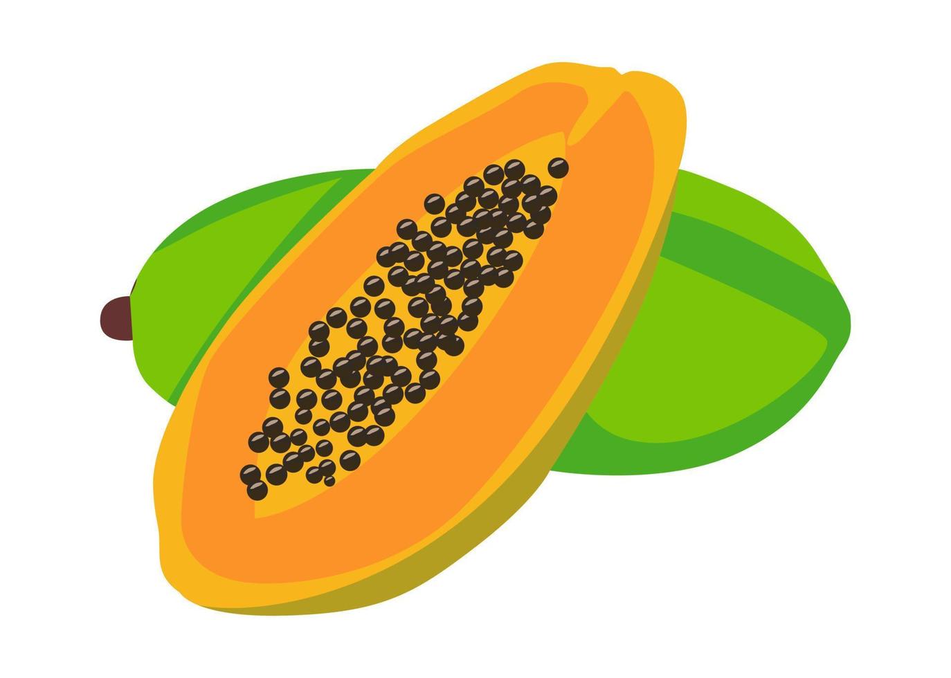 färsk papaya form vektor, illustration, ikon eller symbol design vektor