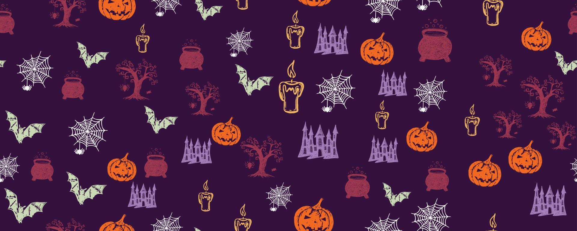 halloween-symbole handgezeichnete illustrationen vektor